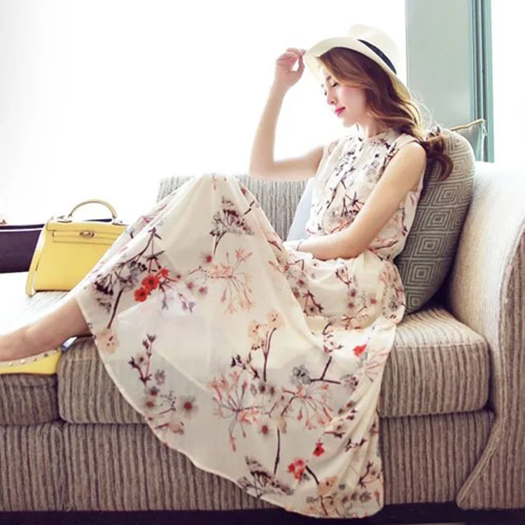 2019 Summer Floral Bohemian Long Skirt Seaside Holiday Round Neck Sleeveless High Waist Ropa Mujer Beach Maxi Dress TQ1995L
2019 Summer Floral Bohemian Long Skirt Seaside Holiday Round Neck Sleeveless High Waist Ropa Mujer Beach Maxi Dress TQ1995L