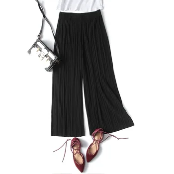 Broad-legged pants, pleated chiffon, high waist, loose trousers, large pendulum, random spring and summer casual pants
Broad-legged pants, pleated chiffon, high waist, loose trousers, large pendulum, random spring and summer casual pants