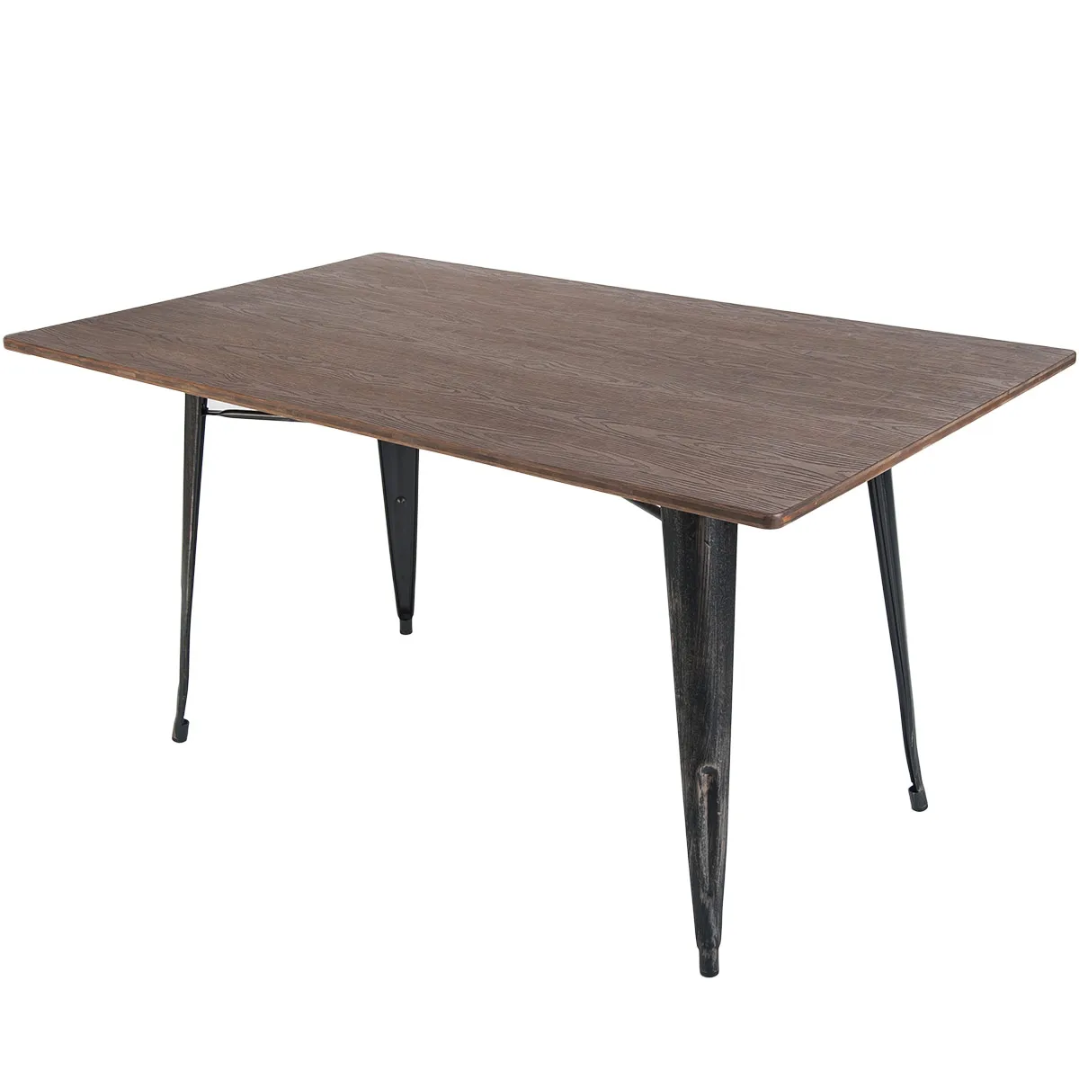 59''x 36'' Rectangular Dining Table, Antique Style Wood Bistro Table with Stainless Steel Metal Legs
59''x 36'' Rectangular Dining Table, Antique Style Wood Bistro Table with Stainless Steel Metal Legs