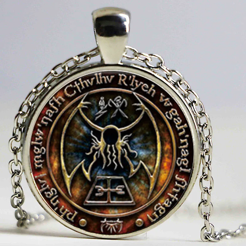 Cthulhu R'lyeh Sigil Pendant inspired by H.P. Lovecraft Pendant Necklace Glass Photo cabochon necklace
Cthulhu R'lyeh Sigil Pendant inspired by H.P. Lovecraft Pendant Necklace Glass Photo cabochon necklace