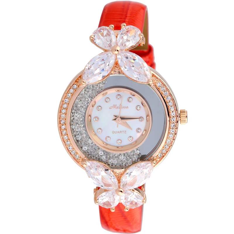 MELISSA Lovely Crystal Butterfly Watch Romantic Elegant Women Dress Wrist watch Real Leather Quartz Analog Relojes Femme F12073
MELISSA Lovely Crystal Butterfly Watch Romantic Elegant Women Dress Wrist watch Real Leather Quartz Analog Relojes Femme F12073