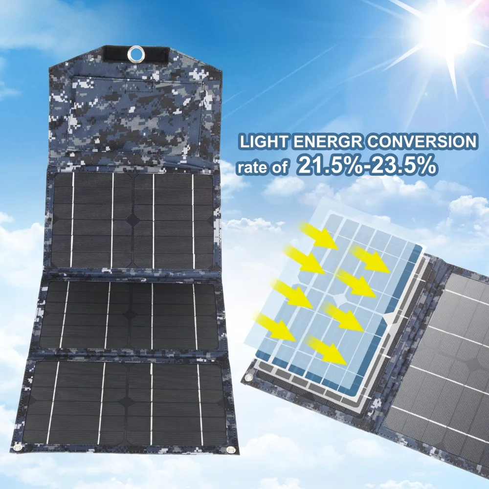 T-SUNRISE Solar Panel 18W 3 USB Output Waterproof Ports Foldable Solar Charger for Smartphones Tablets and Camping Travel Laptop
T-SUNRISE Solar Panel 18W 3 USB Output Waterproof Ports Foldable Solar Charger for Smartphones Tablets and Camping Travel Laptop