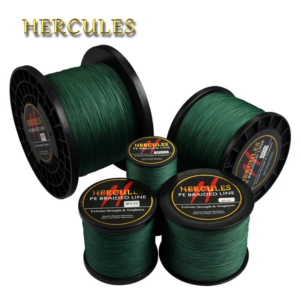 Hercules Braided Fishing Line 8 Strands Green 100M 300M 500M 1000M 1500M 2000M Saltwater Fishing Cord linha multifilamento 8 fio
Hercules Braided Fishing Line 8 Strands Green 100M 300M 500M 1000M 1500M 2000M Saltwater Fishing Cord linha multifilamento 8 fio