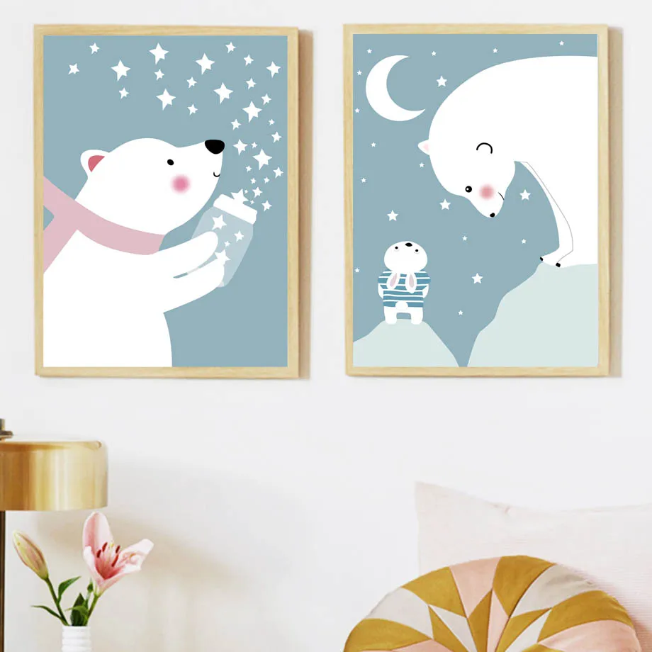 Bear Rabbit Star Moon Wall Art Canvas Painting Nordic Posters And Prints Wall Pictures For Kids Bedroom Baby Boy Girl Room Decor
Bear Rabbit Star Moon Wall Art Canvas Painting Nordic Posters And Prints Wall Pictures For Kids Bedroom Baby Boy Girl Room Decor