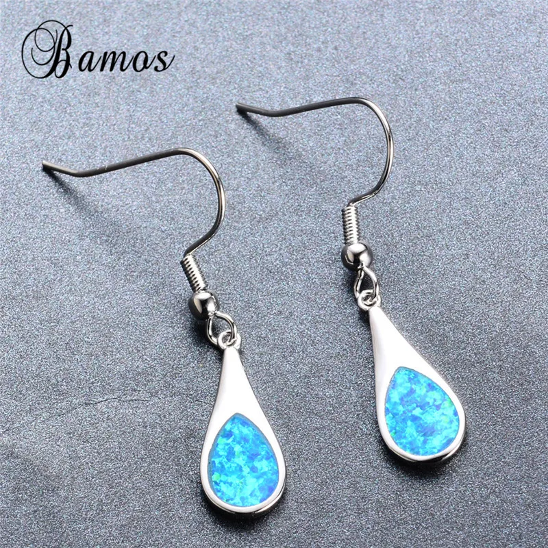 Bamos New Fashion Blue Fire Opal Water Drop Earrings For Women Charming 925 Sterling Silver Filled Female Wedding Jewelry Gifts
Bamos New Fashion Blue Fire Opal Water Drop Earrings For Women Charming 925 Sterling Silver Filled Female Wedding Jewelry Gifts