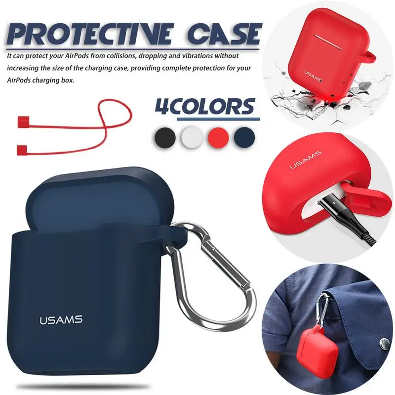 For USAMS US-BH423 For AirPods Headphones Silicone Case Mini Hook Anti-lost Headset Wireless Protective Cover For Apple IPhone
For USAMS US-BH423 For AirPods Headphones Silicone Case Mini Hook Anti-lost Headset Wireless Protective Cover For Apple IPhone
