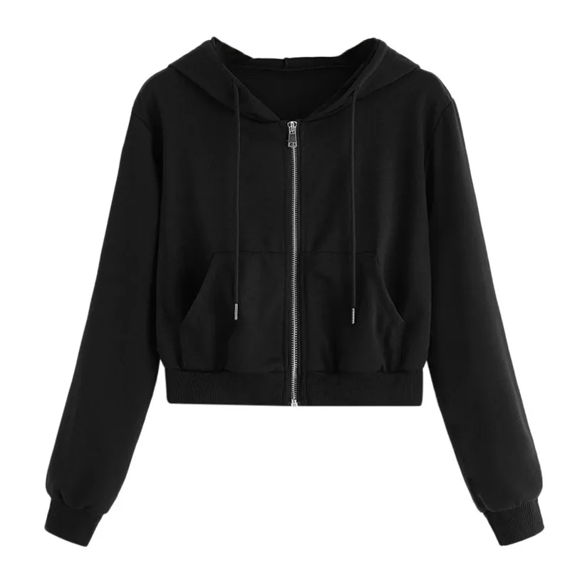 Autumn Casual Cropped Sweatshirt Women Solid Long Sleeve Zipper Pocket Hooded Sweatshirt Tops Hoody Ladies Poleron Mujer 50Jul23
Autumn Casual Cropped Sweatshirt Women Solid Long Sleeve Zipper Pocket Hooded Sweatshirt Tops Hoody Ladies Poleron Mujer 50Jul23