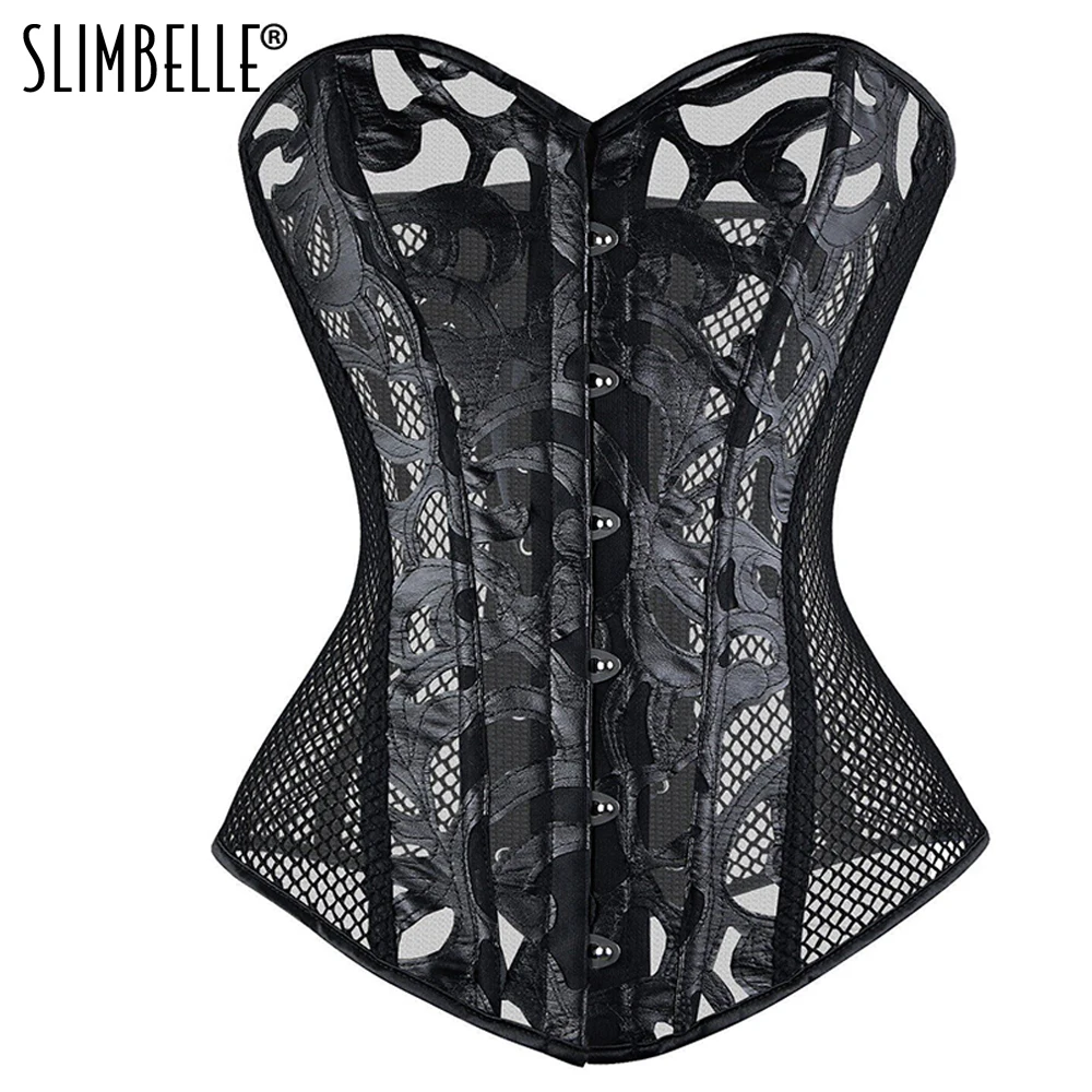 Women Steampunk Gothic Mesh Waist Trainer Corset Overbust Top Steel Boned Waist Cinchers Sexy Lingerie Punk Corsets and Bustiers
Women Steampunk Gothic Mesh Waist Trainer Corset Overbust Top Steel Boned Waist Cinchers Sexy Lingerie Punk Corsets and Bustiers