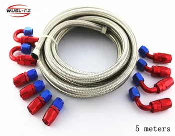 AN6 Stainless Steel Oil/Fuel Braided Hose 5 Meter Pipe+Straight+45+180 Degree Fitting Oil Hose End Adaptor blue and red
AN6 Stainless Steel Oil/Fuel Braided Hose 5 Meter Pipe+Straight+45+180 Degree Fitting Oil Hose End Adaptor blue and red