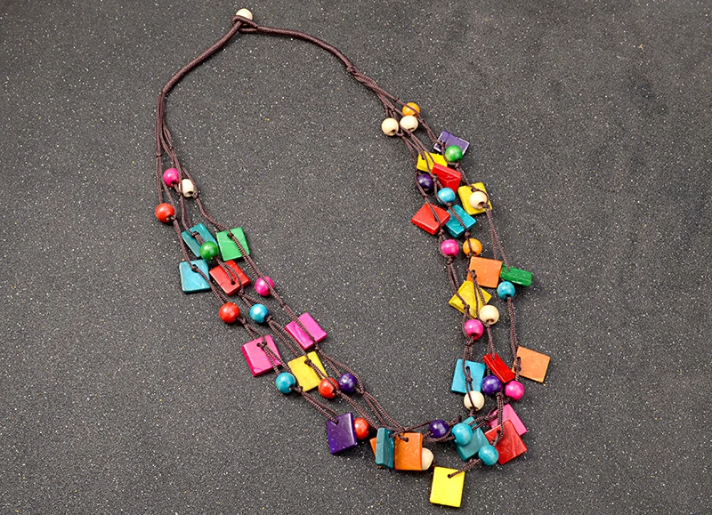 UDDEIN Bohemia Statement Necklace & Pendant Multi Layer Beads Wood Pendant Long Necklace Vintage bib Jewelry Handmade Collar UDDEIN Bohemia Statement Necklace & Pendant Multi Layer Beads Wood Pendant Long Necklace Vintage bib Jewelry Handmade Collar