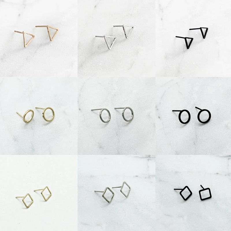 Poputton Round Square Triangle Geometric Silver Gold Black Color Circle Stud Earring For Women Men Party Ear Jewelry Brincos
Poputton Round Square Triangle Geometric Silver Gold Black Color Circle Stud Earring For Women Men Party Ear Jewelry Brincos