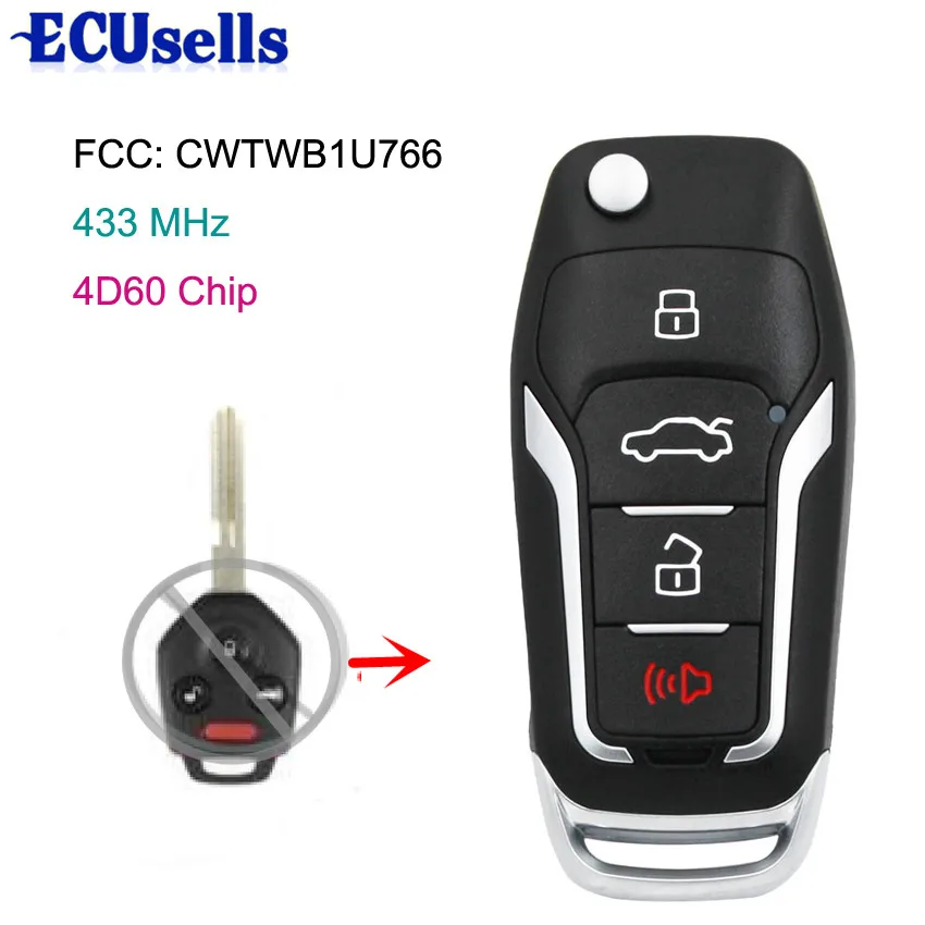 Upgraded Replacement Flip Remote Key Fob 4 Button 433MHz 4D60 Chip for Subaru Legacy Outback 2009-2014 FCC: CWTWB1U766
Upgraded Replacement Flip Remote Key Fob 4 Button 433MHz 4D60 Chip for Subaru Legacy Outback 2009-2014 FCC: CWTWB1U766