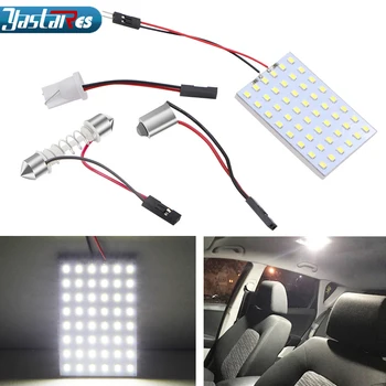 Car Styling T10 BA9S LED Panel Dome Lights Car Interior Reading Plate Panel Light Roof Ceiling Wired Lamp White 5050 48SMD 12V
Car Styling T10 BA9S LED Panel Dome Lights Car Interior Reading Plate Panel Light Roof Ceiling Wired Lamp White 5050 48SMD 12V
