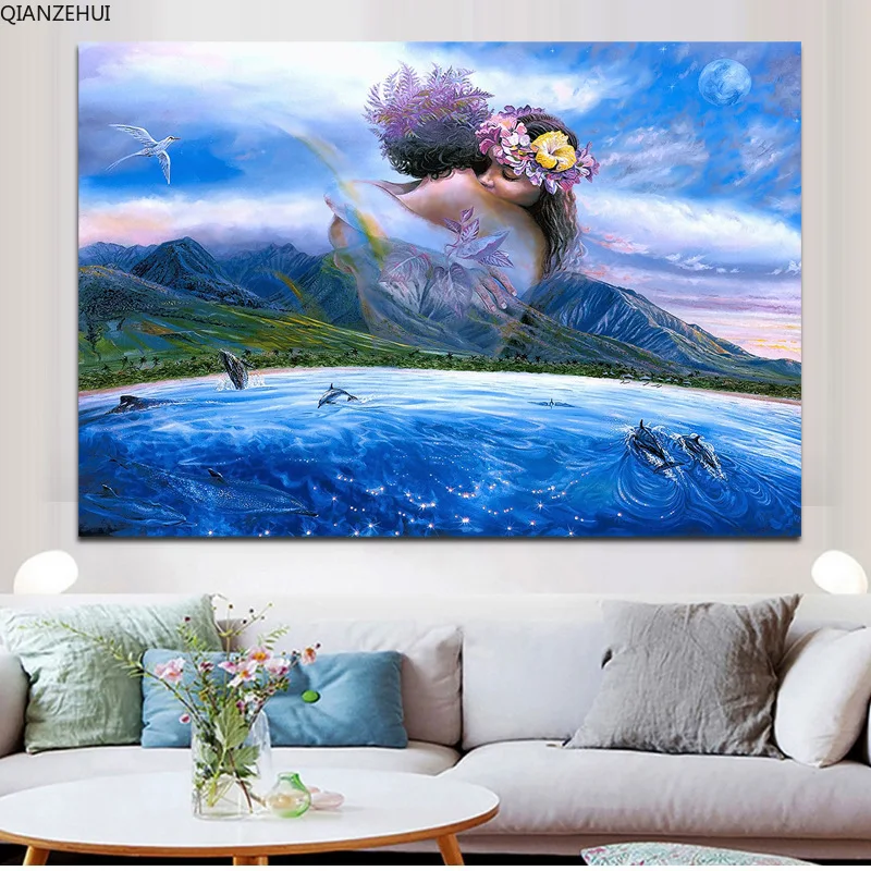 QIANZEHUI,Needlework,DIY printed Blue love island lovers Cross stitch ,Flowery flower silk series Cross-stitch ,Wall Home Decro
QIANZEHUI,Needlework,DIY printed Blue love island lovers Cross stitch ,Flowery flower silk series Cross-stitch ,Wall Home Decro