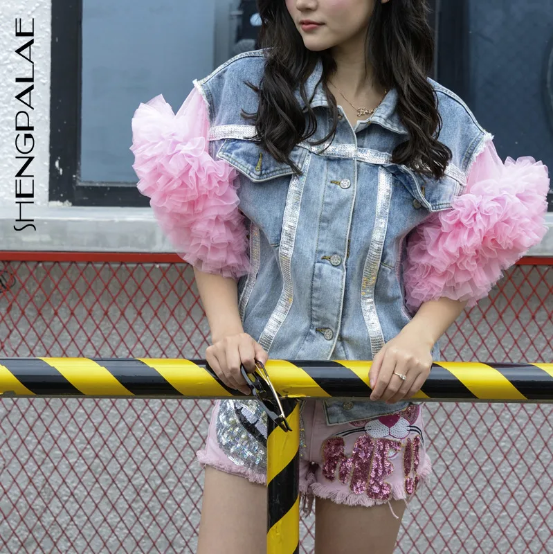 SHENGPALAE 2019 Summer New Design Split Joint Beading Personality Lace Sleeves Coats Sleeve Denim Woemn Jacket Cardigan FQ133
SHENGPALAE 2019 Summer New Design Split Joint Beading Personality Lace Sleeves Coats Sleeve Denim Woemn Jacket Cardigan FQ133