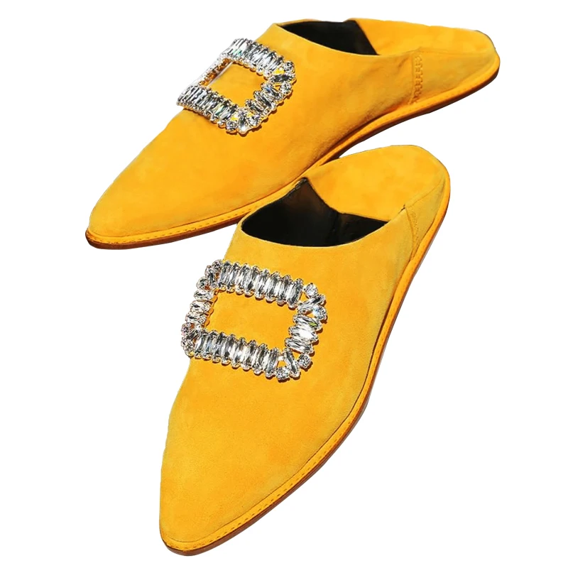 Square Buckle Crystal Decor Women Loafers Slip On Casual Flats Pointy Toe Suede Leather Mules Fashion Ladies Dress Shoes Slipper
Square Buckle Crystal Decor Women Loafers Slip On Casual Flats Pointy Toe Suede Leather Mules Fashion Ladies Dress Shoes Slipper