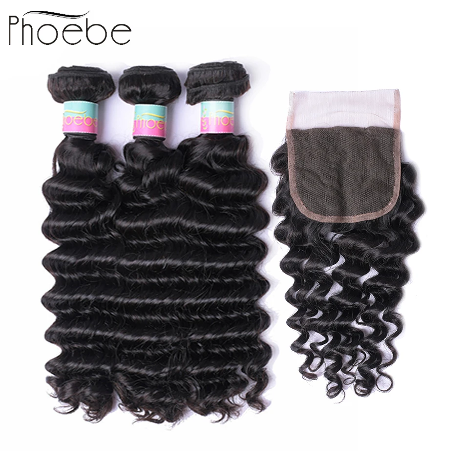 Phoebe Deep Wave Bundles With Closure 100% Human Hair Brazilian Hair Weave 3 Bundles With Closure Non-Remy Hair Extension
Phoebe Deep Wave Bundles With Closure 100% Human Hair Brazilian Hair Weave 3 Bundles With Closure Non-Remy Hair Extension