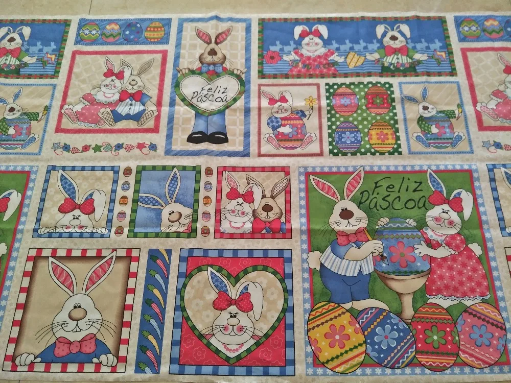62X145cm Located Lovey Rabbit Easter Eggs Feliz Pascoa Cotton Fabric for Easter Day Decoration Curtain Table Cloth DIY-AFCK362
62X145cm Located Lovey Rabbit Easter Eggs Feliz Pascoa Cotton Fabric for Easter Day Decoration Curtain Table Cloth DIY-AFCK362