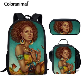 Coloranimal Schoolbag African Goddess Teenager Girl Backpack 3pcs Set Africa Girl Bookbag Knapsack for Women Large School Bag
Coloranimal Schoolbag African Goddess Teenager Girl Backpack 3pcs Set Africa Girl Bookbag Knapsack for Women Large School Bag