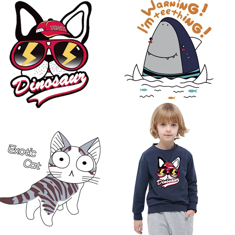 funny animal dog cat shark patches for clothing thermal stickers heat transfert thermocollants for boys clothes diy parches ropa
funny animal dog cat shark patches for clothing thermal stickers heat transfert thermocollants for boys clothes diy parches ropa