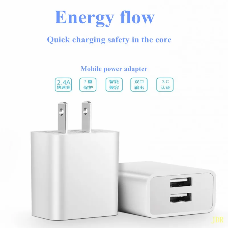 Factory direct sales excellent two port USB phone charger 2.4a quick charge apple available android charging head customization
Factory direct sales excellent two port USB phone charger 2.4a quick charge apple available android charging head customization