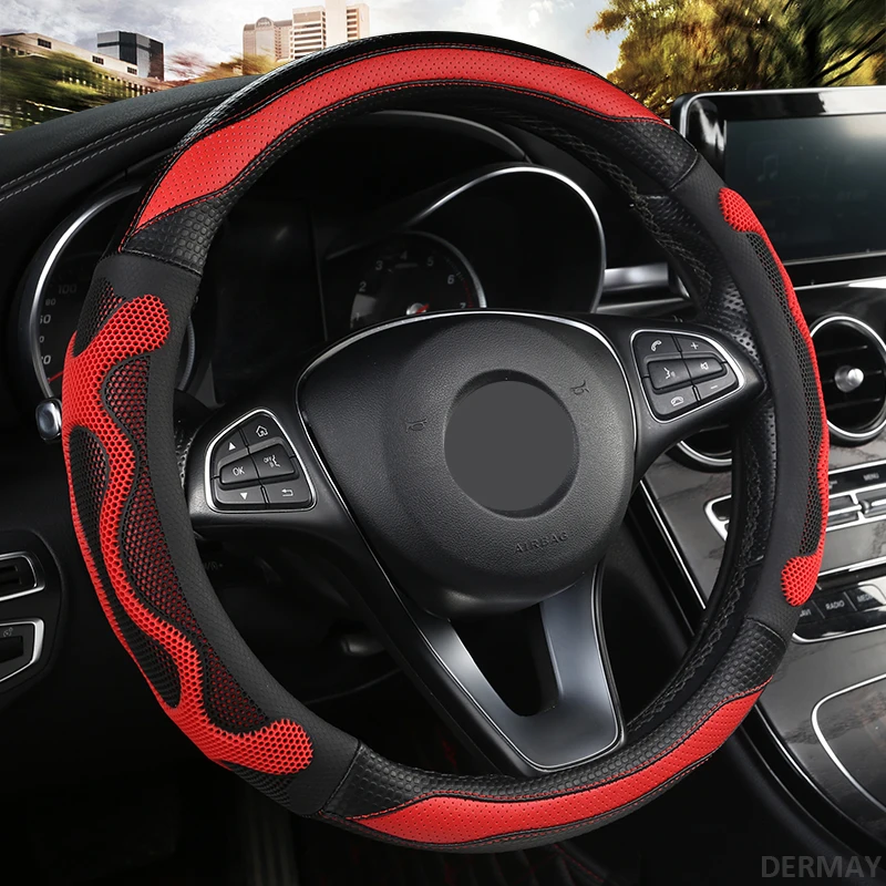 DERMAY Luxury Car Steering Wheel Cover Non-slip Fit O Shape D Shape Standard Steering Wheel High Quality Interior Accessories
DERMAY Luxury Car Steering Wheel Cover Non-slip Fit O Shape D Shape Standard Steering Wheel High Quality Interior Accessories