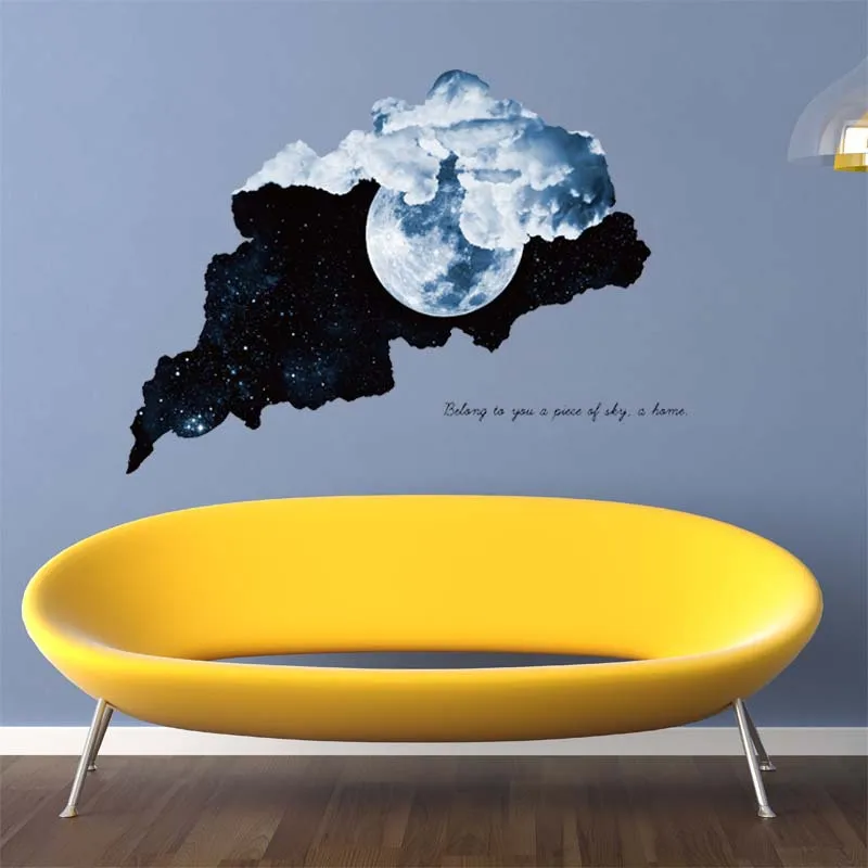 Universe planet wall stickers Vinyl DIY Night Sky stars decal For drawing room bedroom study decoration | Дом и сад