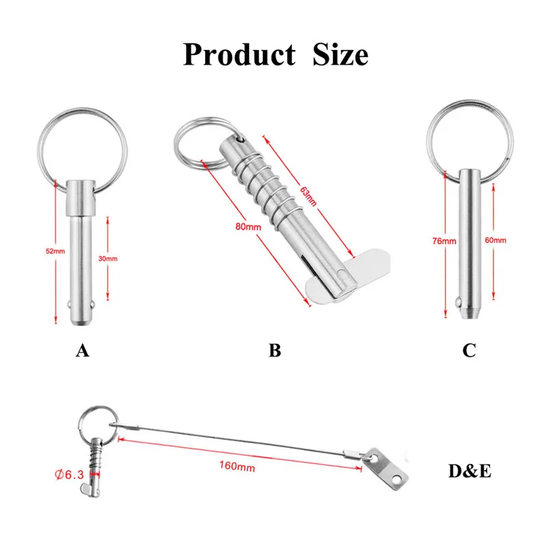 Marine Grade 1/4" Quick Release Pin / Safety Pin with Ring for Boat Bimini Top Hinged Marine Hardware 1 PCS
Marine Grade 1/4" Quick Release Pin / Safety Pin with Ring for Boat Bimini Top Hinged Marine Hardware 1 PCS