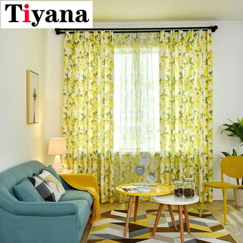 Tulle Curtains Yellow Lemon Living Room Window Drapes Curtain Rustic Decoration For Home Kitchen cortinas dormitorio P166D3 
Tulle Curtains Yellow Lemon Living Room Window Drapes Curtain Rustic Decoration For Home Kitchen cortinas dormitorio P166D3