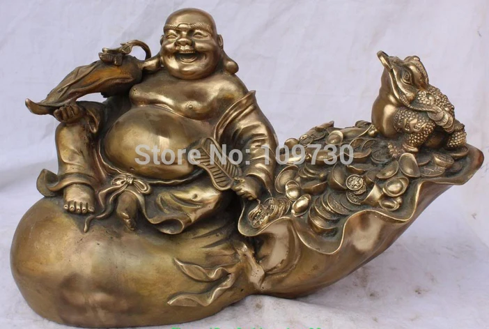002301 18" Chinese Bronze Happy Laugh Maitreya Buddha Ginseng Money Bag Cicada Statue
002301 18" Chinese Bronze Happy Laugh Maitreya Buddha Ginseng Money Bag Cicada Statue