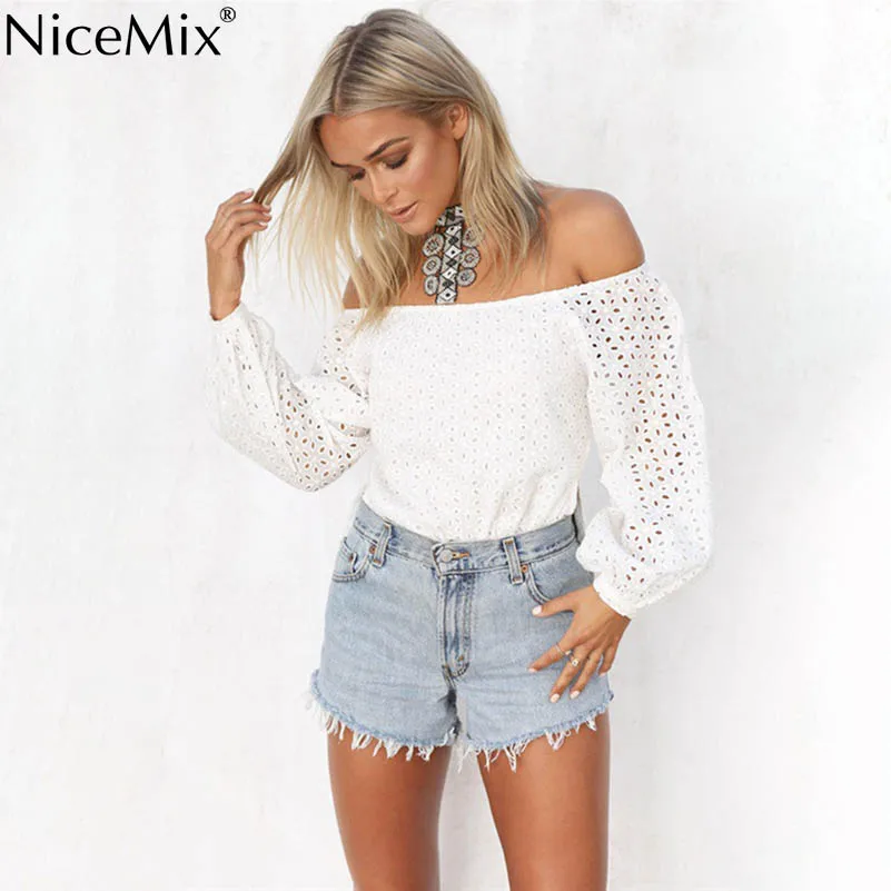 NiceMix 2016 Summer Autumn Women Blouses Sexy Off Shoulder Hollow Out Casual Women Tops Blusas White Shirt Women Ladies Blouses
NiceMix 2016 Summer Autumn Women Blouses Sexy Off Shoulder Hollow Out Casual Women Tops Blusas White Shirt Women Ladies Blouses