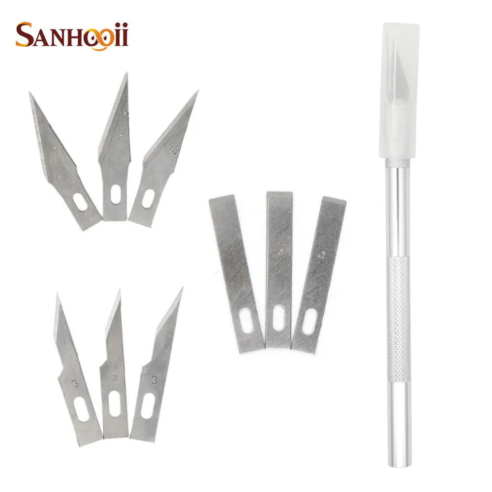 PCB Repair Tools 10 Blades Cutting Scalpel Sculpture Carving Set Aluminium Alloy Wood Paper craft DIY Repair Engraving Knife
PCB Repair Tools 10 Blades Cutting Scalpel Sculpture Carving Set Aluminium Alloy Wood Paper craft DIY Repair Engraving Knife