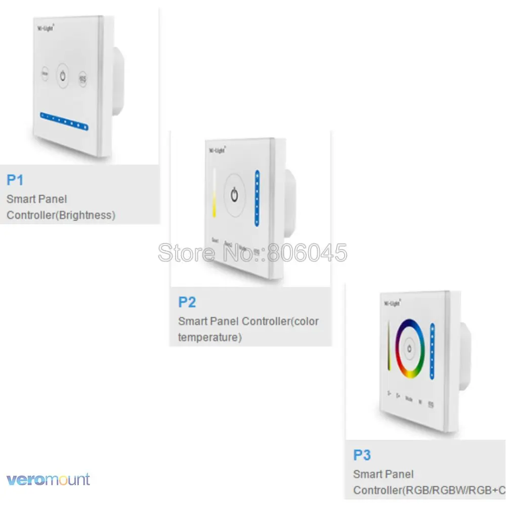Mi.light P1 P2 P3 Smart Touch Panel Controller 5A/CH 15A Color Temperature CCT/Dimming/RGB RGBW RGB+CCT Controller for LED Strip
Mi.light P1 P2 P3 Smart Touch Panel Controller 5A/CH 15A Color Temperature CCT/Dimming/RGB RGBW RGB+CCT Controller for LED Strip