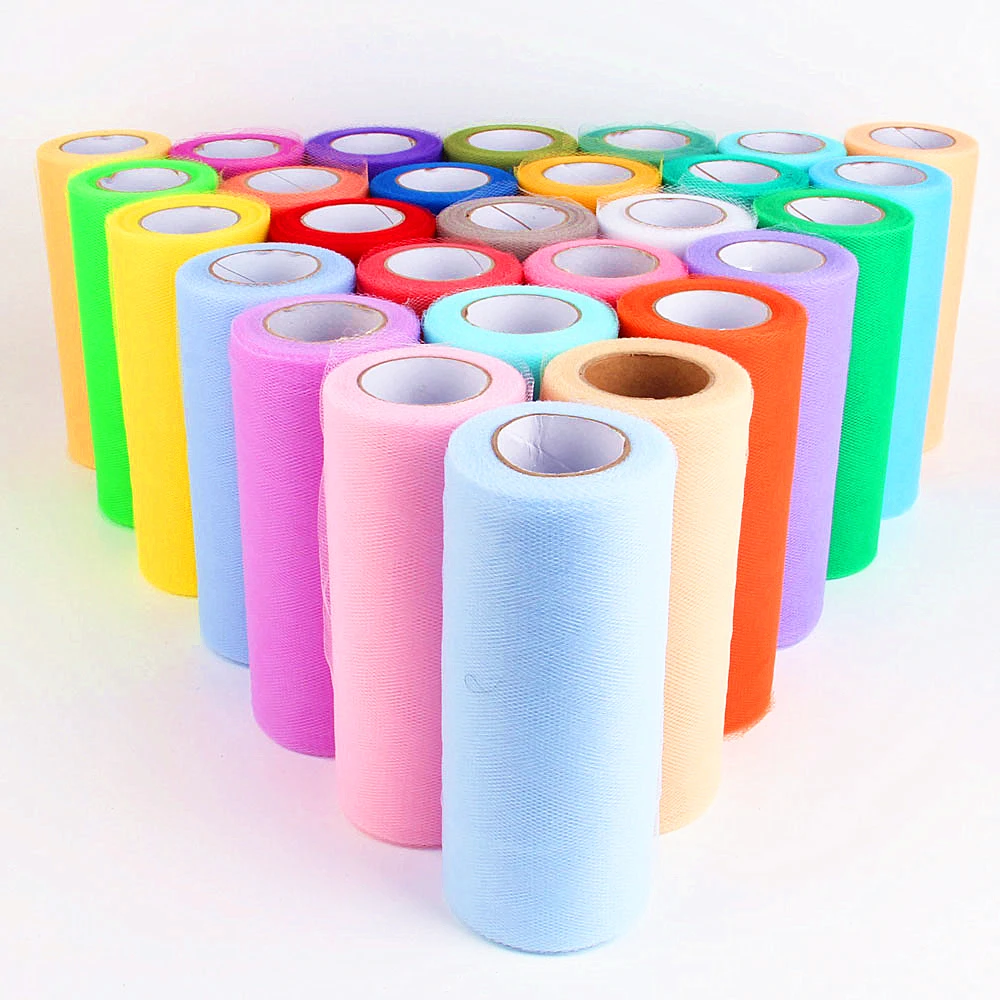 

Tulle Roll 15cm 25Yards 5cm Roll Fabric Spool Tutu Party Birthday Gift Wrap Wedding Decoration Christmas Favors Event Supplies