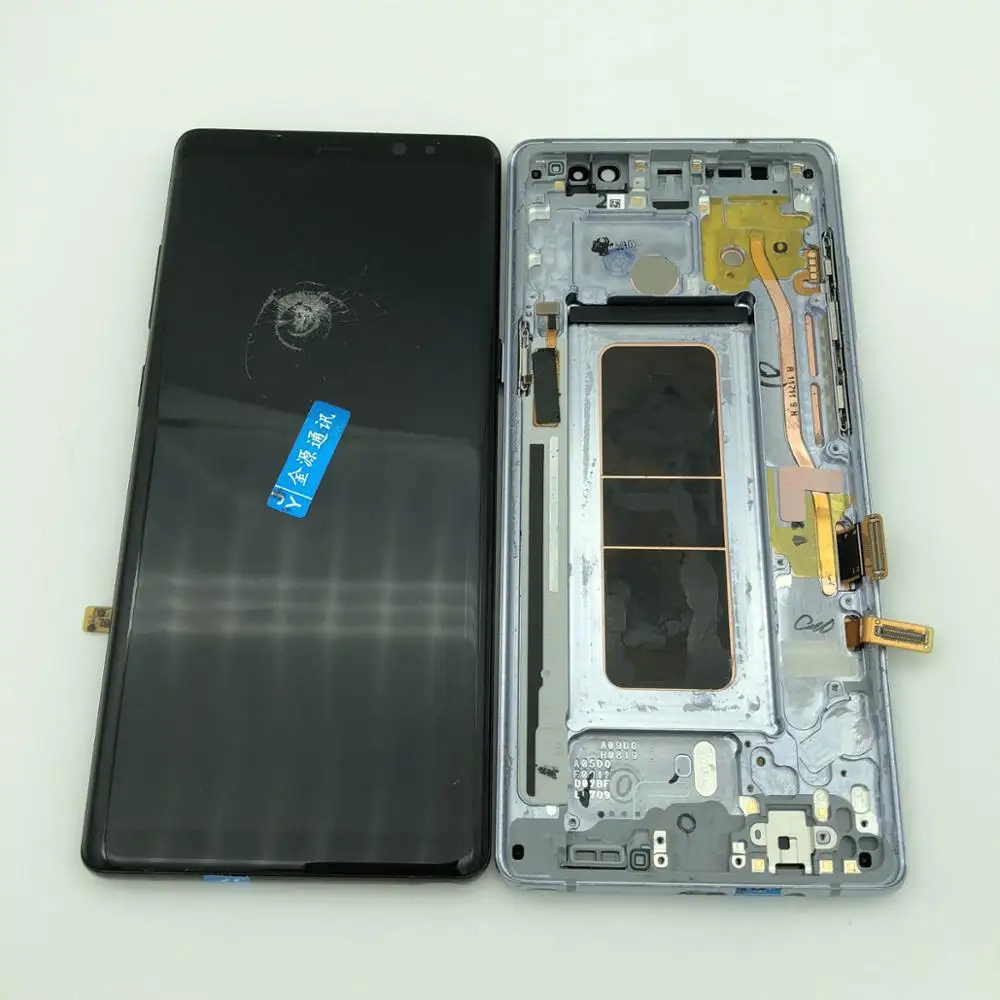 

Broken LCD Display For Samsung Galaxy Note 8 mobile phone practice how to do repair Lcds glass and separate middle frame