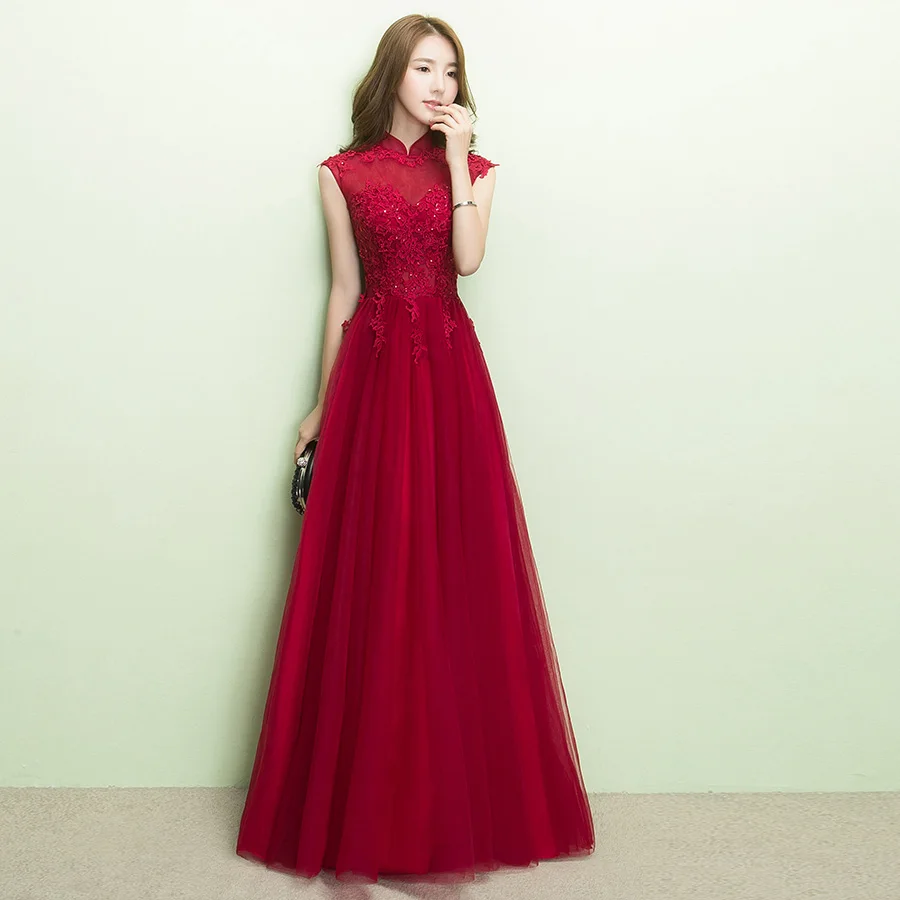 Robe demoiselle d'honneur 2019 new lace high collar bead A line burgundy bridesmaid dresses long plus size bridesmaid dresses 
Robe demoiselle d'honneur 2019 new lace high collar bead A line burgundy bridesmaid dresses long plus size bridesmaid dresses