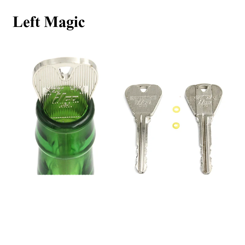 

2Pcs Magic Tricks Toy Folding Key Thru Bottle Or Ring Penetration Magic Trick Props Magic Joke Toy Easy To Play