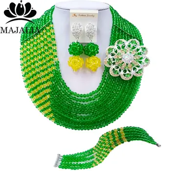 Majalia Fashion Classic Nigeria Wedding African Beads Jewelry Set Green yellow Crystal Necklace Bridal Jewelry Sets 10CZ0028
Majalia Fashion Classic Nigeria Wedding African Beads Jewelry Set Green yellow Crystal Necklace Bridal Jewelry Sets 10CZ0028