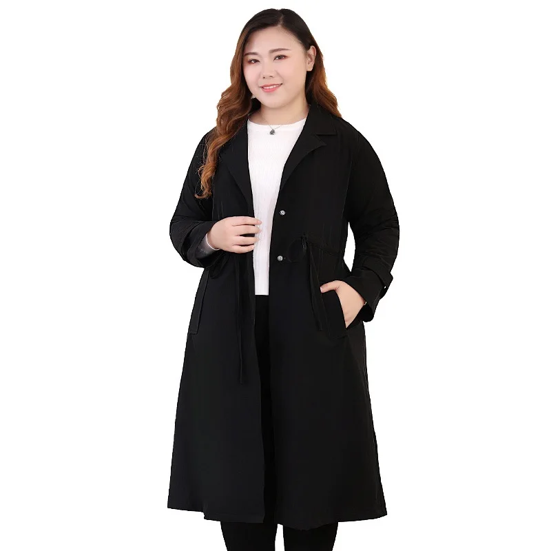 Plus size 4XL-10XL Trench Coat Women 2019 Spring Autumn Long sleeve Black Windbreaker Coat Female Belt Slim Trench Large size
Plus size 4XL-10XL Trench Coat Women 2019 Spring Autumn Long sleeve Black Windbreaker Coat Female Belt Slim Trench Large size