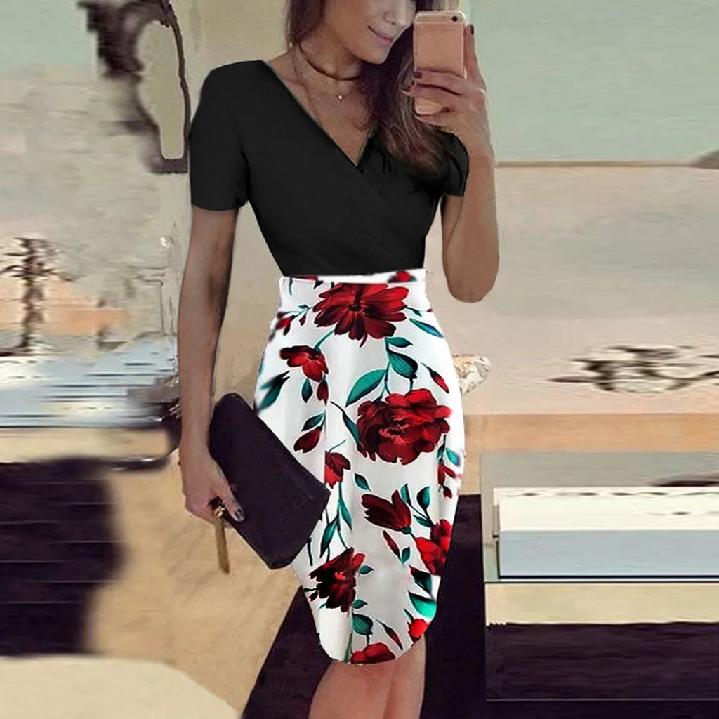 Fashion Summer Print Short Dress Work Office Dress Bodycon Short Sleeve Casual Dress Womens Evening Party Dress Vestido de festa
Fashion Summer Print Short Dress Work Office Dress Bodycon Short Sleeve Casual Dress Womens Evening Party Dress Vestido de festa