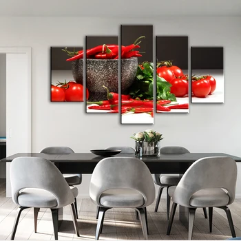 5 Panels Kitchen Theme Decorative Canvas Art Prints Tomato And Chili Realist Modular Pictures Cuadros Wall Decor Canvas Painting
5 Panels Kitchen Theme Decorative Canvas Art Prints Tomato And Chili Realist Modular Pictures Cuadros Wall Decor Canvas Painting