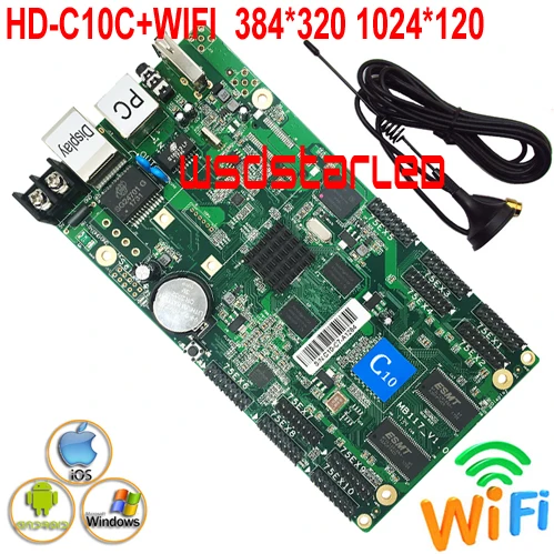 HD-C10C+WIFI 10*HUB75E Support 1/32 scan USB asynchronous RGB color P2.5 P3 P6 LED screen control card 384*320 1024*120
HD-C10C+WIFI 10*HUB75E Support 1/32 scan USB asynchronous RGB color P2.5 P3 P6 LED screen control card 384*320 1024*120