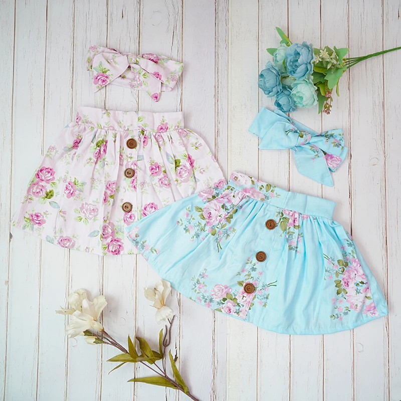 Baby Girls Skirts 2019 Summer Cotton Floral Button Knee Length Tutu Blue Pink Flower Print Skrit Matched Headband Setjupe Rokken
Baby Girls Skirts 2019 Summer Cotton Floral Button Knee Length Tutu Blue Pink Flower Print Skrit Matched Headband Setjupe Rokken
