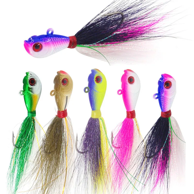 6pcs Mixed Colors Artificial Fishing Bait With Feather Fishing Tackle Hard Lure For Bass Bluefish Surf Fishing Size 7g-56g
6pcs Mixed Colors Artificial Fishing Bait With Feather Fishing Tackle Hard Lure For Bass Bluefish Surf Fishing Size 7g-56g