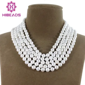 Elegant 5 Rows Shell Pearl Fashion Necklace 8MM White Round Shell Pearl Beads Jewelry Wholesale Free Shipping SP025
Elegant 5 Rows Shell Pearl Fashion Necklace 8MM White Round Shell Pearl Beads Jewelry Wholesale Free Shipping SP025