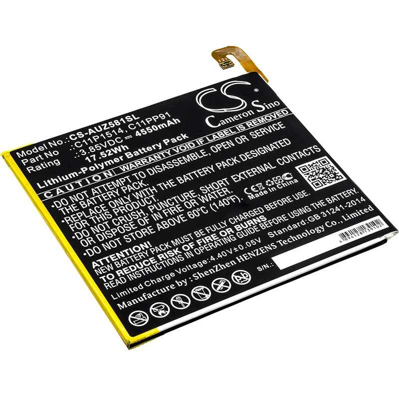Cameron Sino Battery For Asus 0B200-01970000,C11P1514,C11PP91 Tablet Battery Li-Polymer 4550mAh / 17.52Wh
Cameron Sino Battery For Asus 0B200-01970000,C11P1514,C11PP91 Tablet Battery Li-Polymer 4550mAh / 17.52Wh