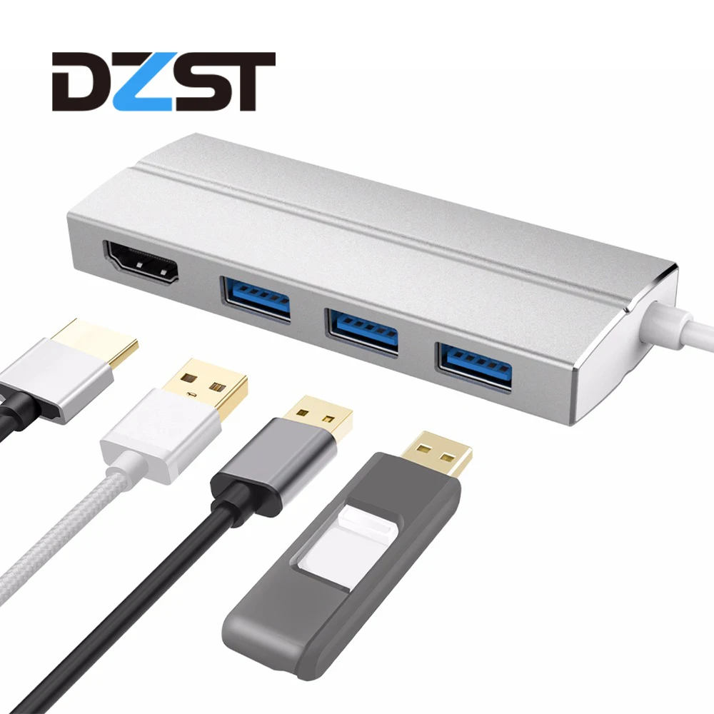 DZLST USB Type C Hub to HDMI/USB 3.0 ports All in one USB C 3.1 Hub adapter 3840*2160@30HZ for MacBook Pro 2015/2016 Chromebook
DZLST USB Type C Hub to HDMI/USB 3.0 ports All in one USB C 3.1 Hub adapter 3840*2160@30HZ for MacBook Pro 2015/2016 Chromebook