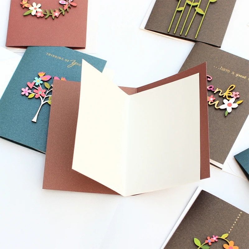 5 шт. винтажные 3D пригласительные поздравительные открытки из крафт бумаги