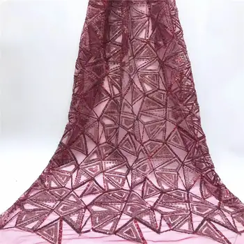 African advanced Sequins Tulle Lace Fabric 2019 Latest French Lace Fabric High Quality Guipure Nigerian Embroidery Lace Red 
African advanced Sequins Tulle Lace Fabric 2019 Latest French Lace Fabric High Quality Guipure Nigerian Embroidery Lace Red