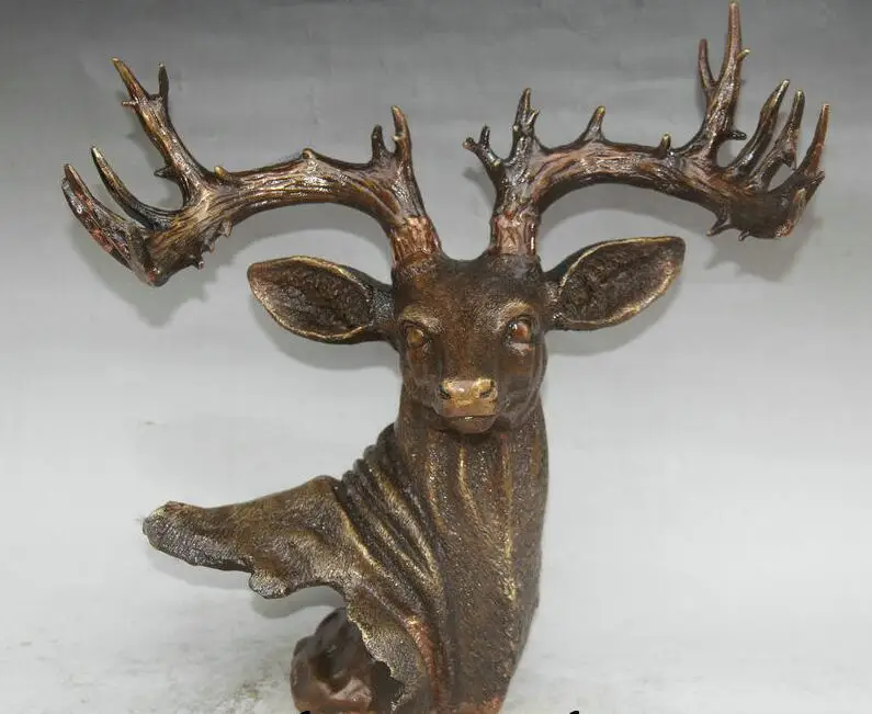 Details about 14"Chinese FengShui Folk Bronze Sika Deer Cervus Nippon Spotted deer Head Statue
Details about 14"Chinese FengShui Folk Bronze Sika Deer Cervus Nippon Spotted deer Head Statue